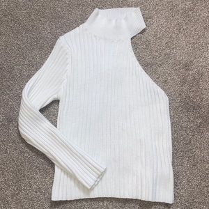 White One Sleeve Sweater
